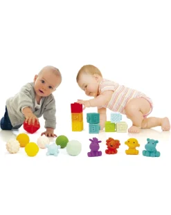 Prenatal Giochi Primi Mesi-3 In 1 Baby Soft Toys: 8 Cune + 4 Animal + 8 Ball