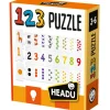 Headu Giochi Didattici-123 Puzzle New. Numeri E Quantita In Sequenza! 3/6 Anni -