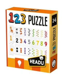 Headu Giochi Didattici-123 Puzzle New. Numeri E Quantita In Sequenza! 3/6 Anni -