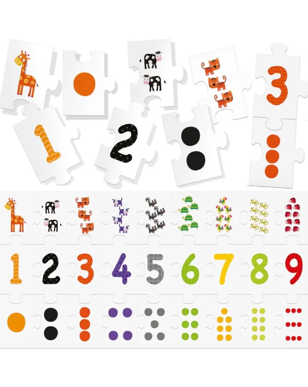Headu Giochi Didattici-123 Puzzle New. Numeri E Quantita In Sequenza! 3/6 Anni -