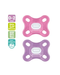 Mam Succhietti-2 Pz Succhietti Comfort 0-2M Silicone Rosa/Viola