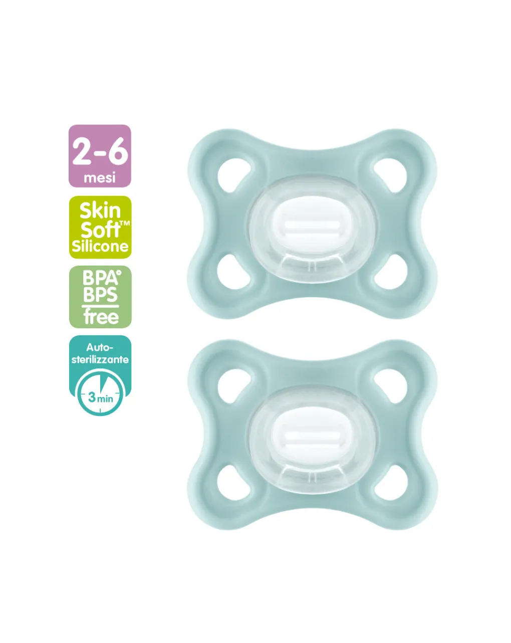 Mam Succhietti-2 Pz Succhietti Comfort 2-6M Siliconeneutro -