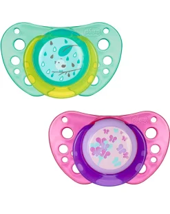 Chicco Succhietti-2 Succhietti Air Silicone 12M+ Rosa/Verde