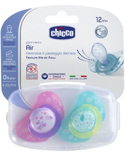 Chicco Succhietti-2 Succhietti Air Silicone 12M+ Rosa/Verde