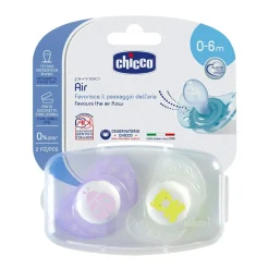 Chicco Succhietti-2 Succhietti Physio Air Silicone 0-6M Rosa/Viola