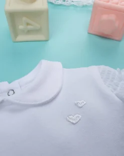 Prenatal Abiti Completi E Tutine-Abito Bimba Bianco Con Pizzo