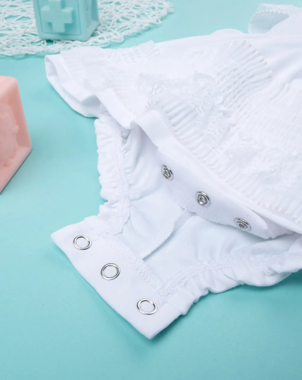 Prenatal Abiti Completi E Tutine-Abito Bimba Bianco Con Pizzo
