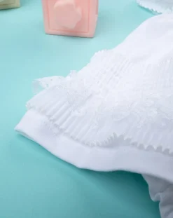Prenatal Abiti Completi E Tutine-Abito Bimba Bianco Con Pizzo