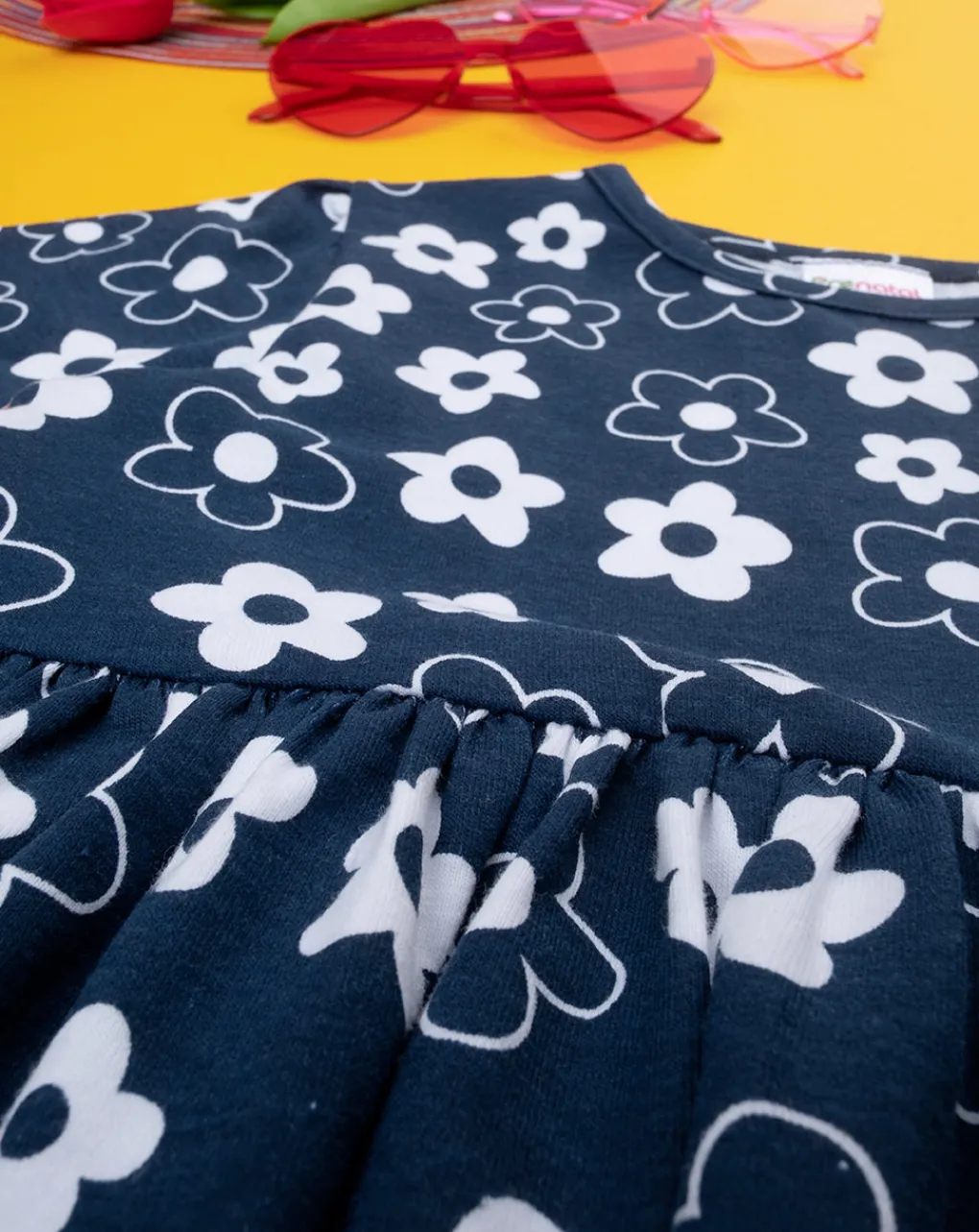 Prenatal Vestiti E Completi-Abito Bimba Blu "Fiori”