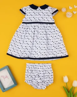 Prenatal Abiti Completi E Tutine-Abito Bimba "Cuori” Bianco/Blu