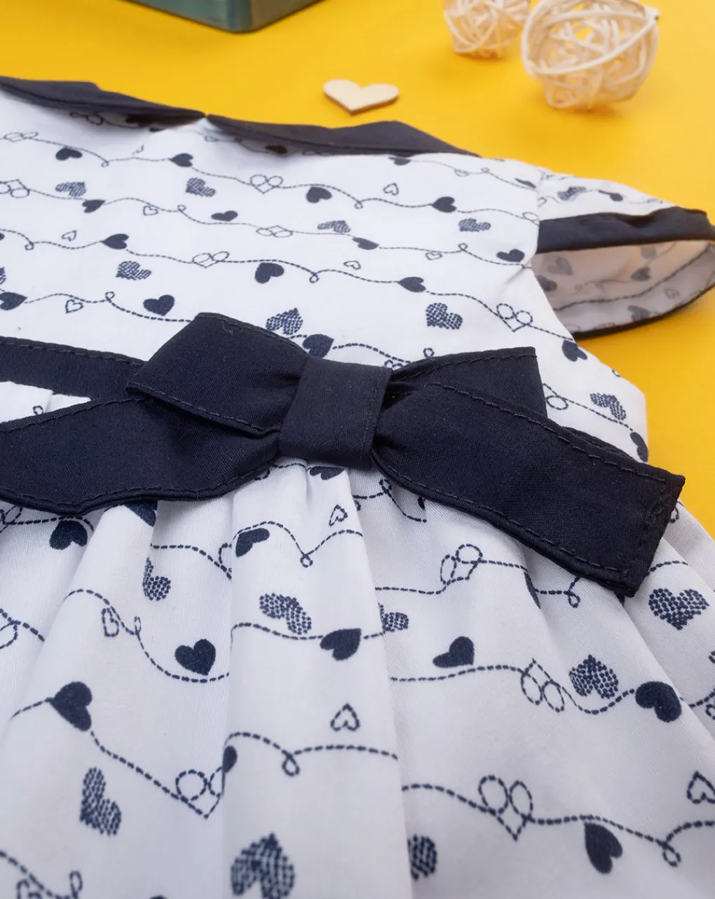 Prenatal Abiti Completi E Tutine-Abito Bimba "Cuori” Bianco/Blu