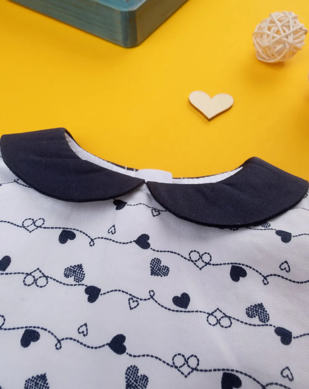 Prenatal Abiti Completi E Tutine-Abito Bimba "Cuori” Bianco/Blu