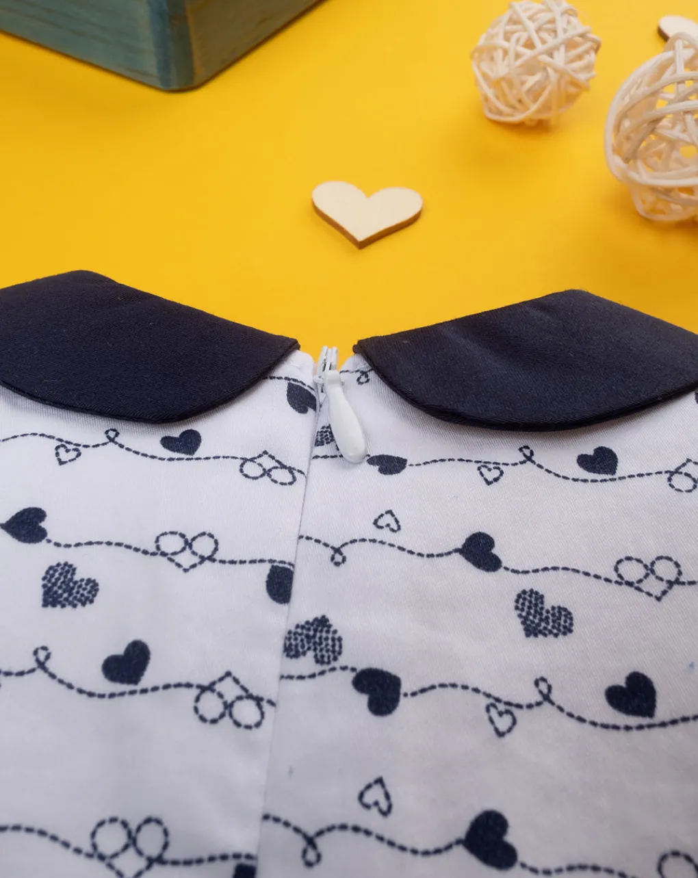 Prenatal Abiti Completi E Tutine-Abito Bimba "Cuori” Bianco/Blu