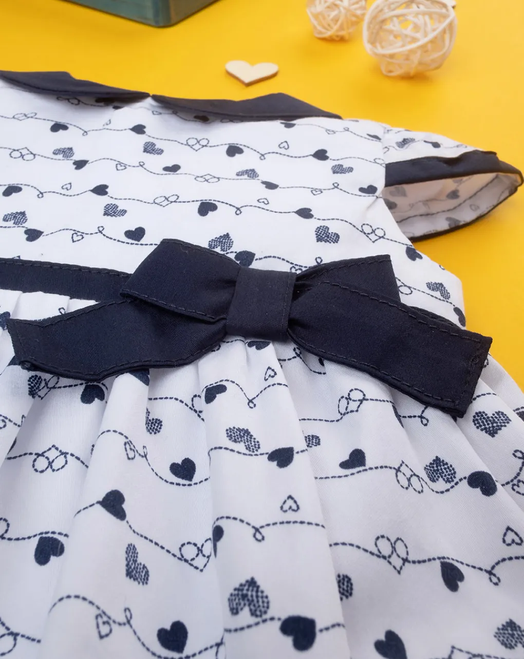 Prenatal Abiti Completi E Tutine-Abito Bimba "Cuori” Bianco/Blu
