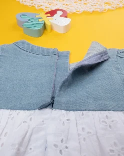 Prenatal Abiti Completi E Tutine-Abito Bimba Denim E Sangallo
