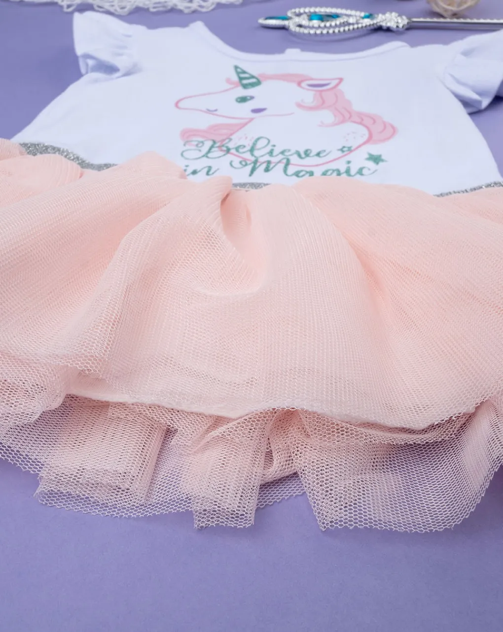 Prenatal Vestiti E Completi-Abito Bimba In Jersey Gonna Di Tulle