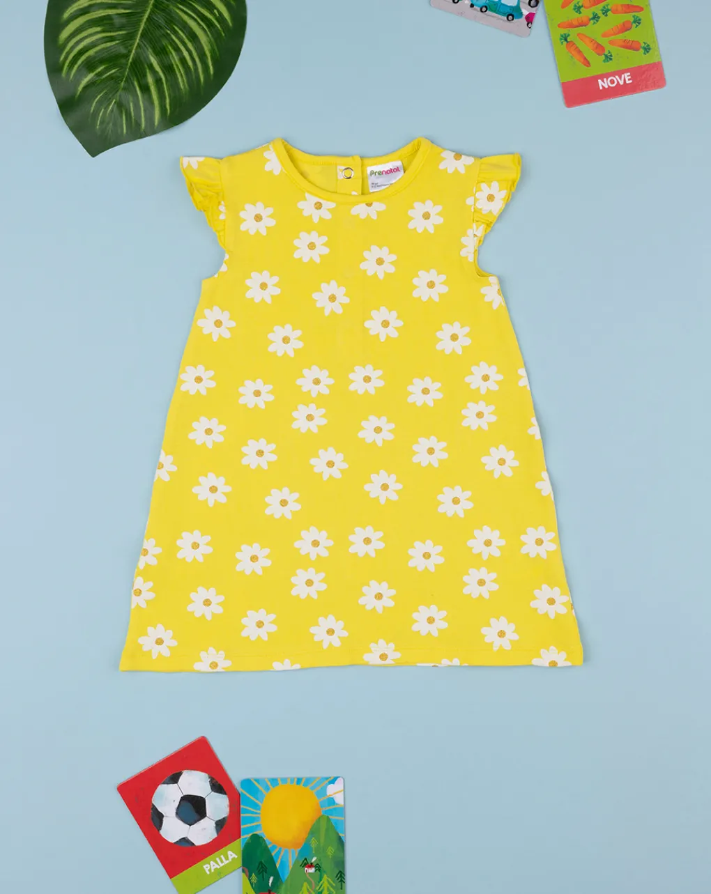 Prenatal Vestiti E Completi-Abito Bimba Jersey Fiori Giallo