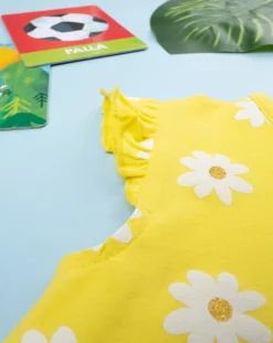 Prenatal Vestiti E Completi-Abito Bimba Jersey Fiori Giallo
