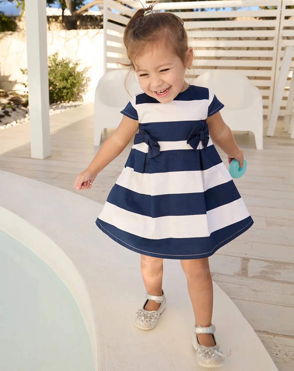 Prenatal Vestiti E Completi-Abito Bimba Rigato Blu
