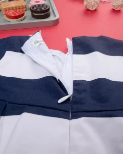 Prenatal Vestiti E Completi-Abito Bimba Rigato Blu