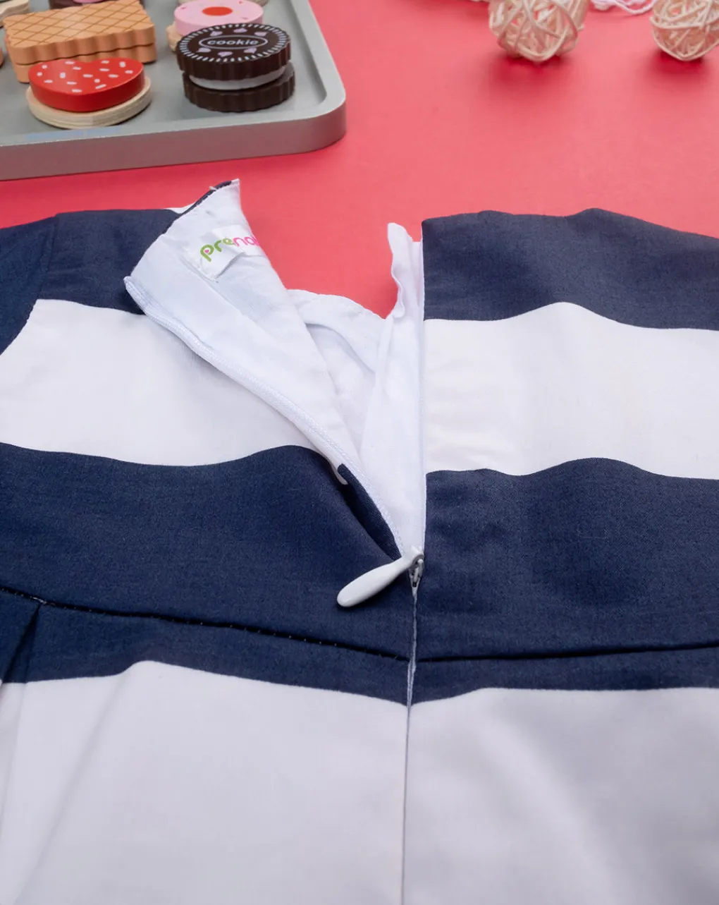 Prenatal Vestiti E Completi-Abito Bimba Rigato Blu