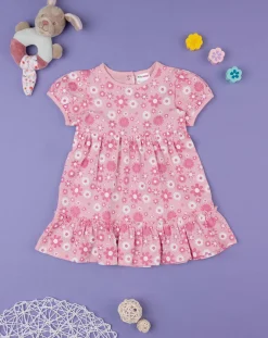 Prenatal Vestiti E Completi-Abito Bimba Rosa "Fiori”