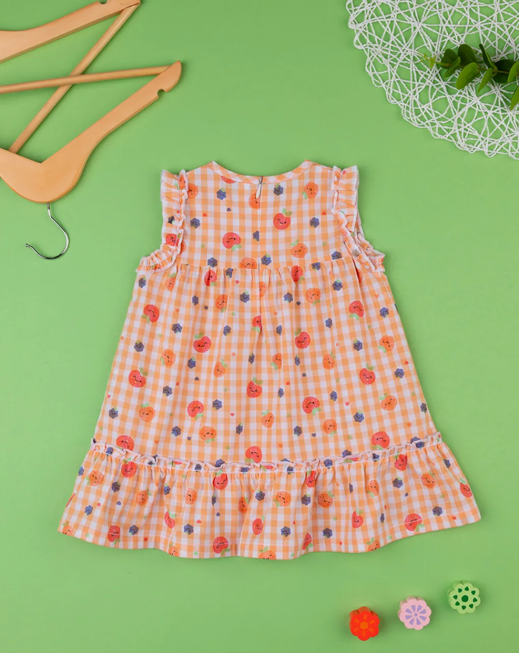Prenatal Vestiti E Completi-Abito Bimba Vichy "Fruit”