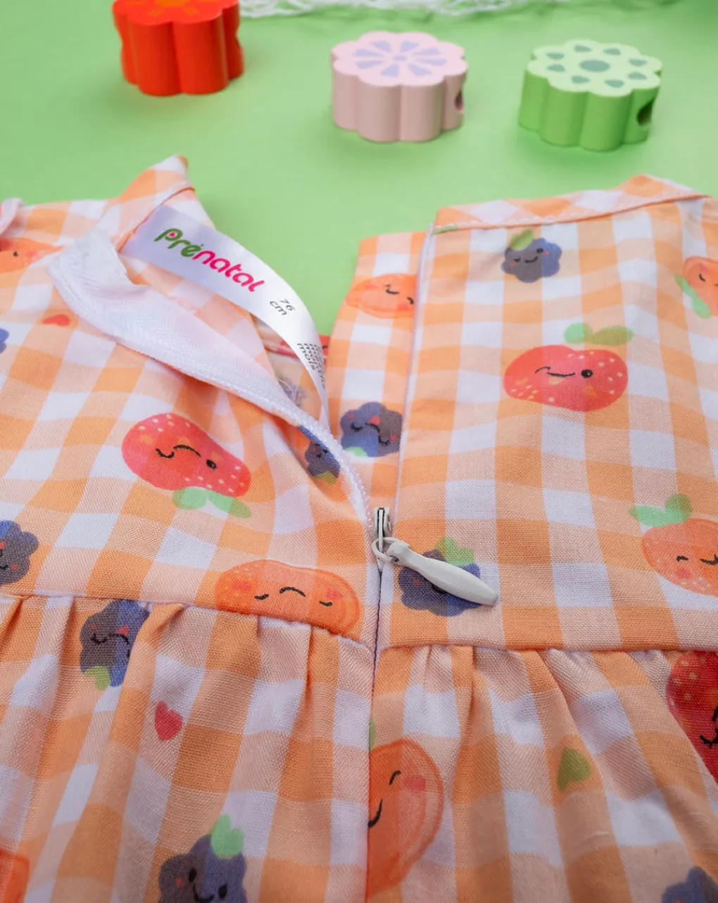 Prenatal Vestiti E Completi-Abito Bimba Vichy "Fruit”