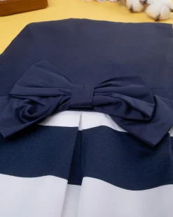 Prenatal Vestiti E Completi-Abito Cotton Satin Bimba Bianco/Blu