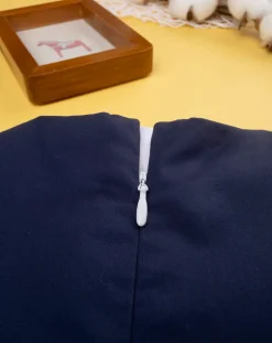 Prenatal Vestiti E Completi-Abito Cotton Satin Bimba Bianco/Blu