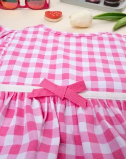 Prenatal Vestiti E Completi-Abito Estivo Bimba In Jersey A Quadretti