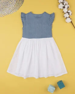 Prenatal Vestiti E Completi-Abito Tencel E Sangallo Bimba
