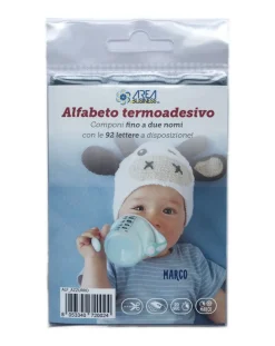AREA BUSINESS Complementi D'Arredo-Alfabeto Termoadesivo Marcabiancheria Azzurro