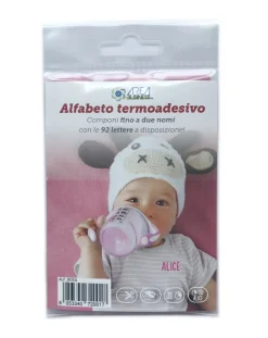 AREA BUSINESS Complementi D'Arredo-Alfabeto Termoadesivo Marcabiancheria Rosa