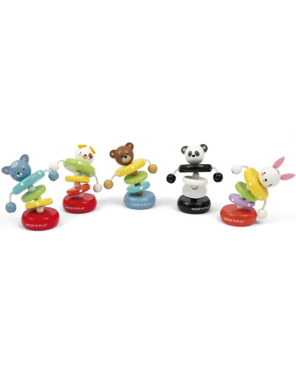 Wood'N'Play Giochi Primi Mesi-Animali Snodabili In Legno- Wood’N’Play