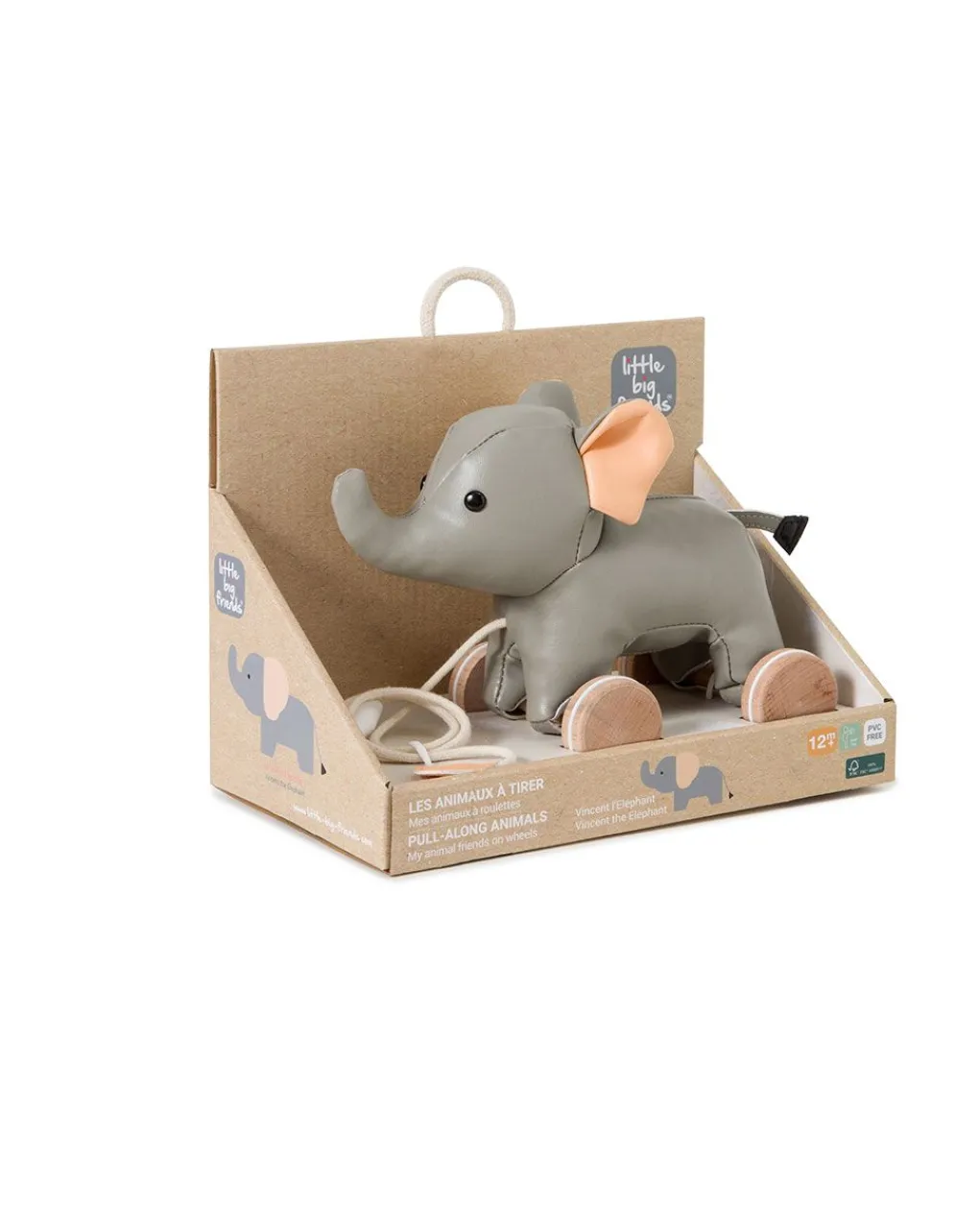 Little big friends Giochi Primi Mesi-Animali Trainabili Vincent L’Elefante -