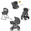 Inglesina Trio E Duo-Aptica System Quattro Colore Velvet Grey Con Seggiolino Auto Darwin Infant Recline + Telaio Palladio -