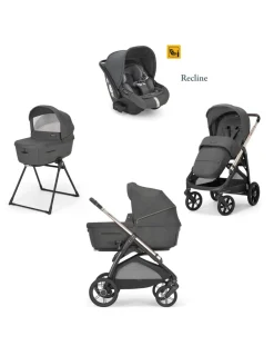 Inglesina Trio E Duo-Aptica System Quattro Colore Velvet Grey Con Seggiolino Auto Darwin Infant Recline + Telaio Palladio -