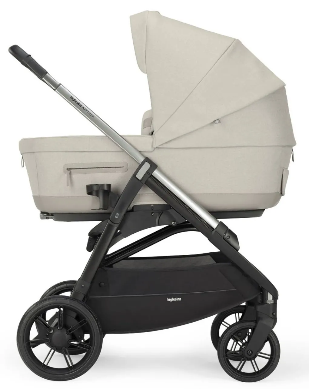 Inglesina Trio E Duo-Aptica System Quattro Colore Cashmere Beige Con Telaio Nero E Seggiolino Auto Cab