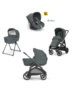 Inglesina Trio E Duo-Aptica System Quattro Colore Emerald Green Con Seggiolino Auto Darwin Infant Recline + Telaio Litio -
