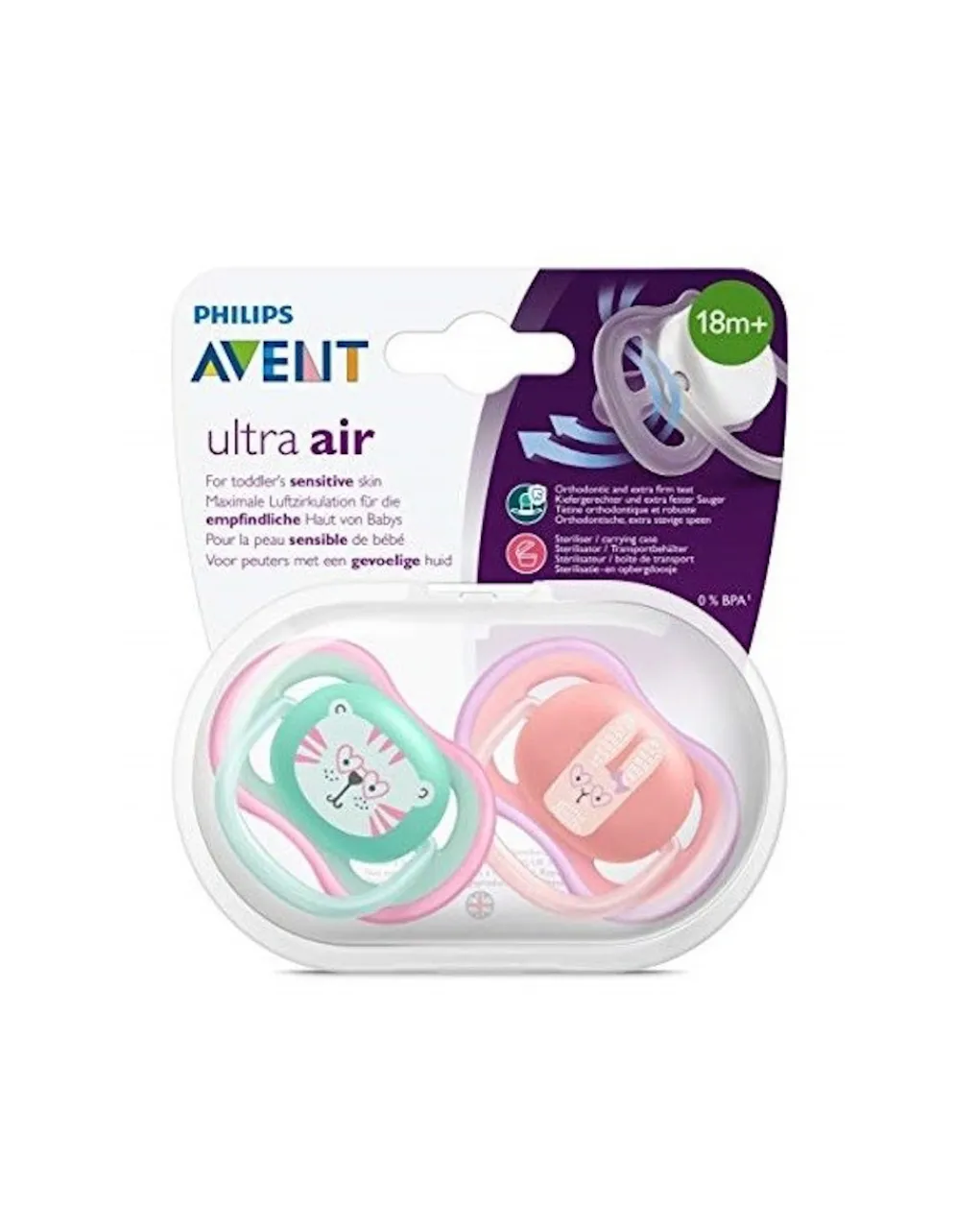 Philips Avent Succhietti-Avent 2 Succhietti Ultra Air 18M+ Animali