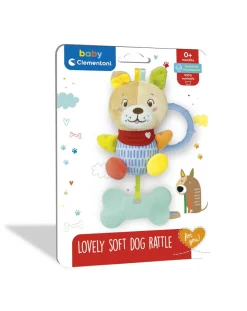 Baby Clementoni Giochi Primi Mesi-- Lovely Soft Dog Sonaglino Morbido Peluche
