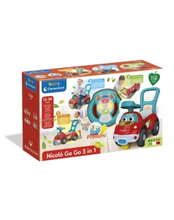 Baby Clementoni Giochi Primi Mesi-- Nicolo Go Go 3 In 1Macchinina Primi Passi
