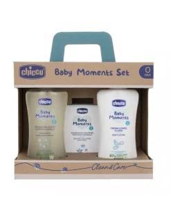 Chicco Saponi E Bagnoschiuma-Baby Moments Set 3 Bagno Corpo/Capelli Crema Corpo E Colonia -