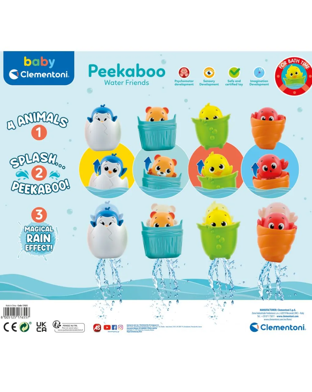 Baby Clementoni Giochi Primi Mesi-Babyclementoni - Peckaboo Water Friends