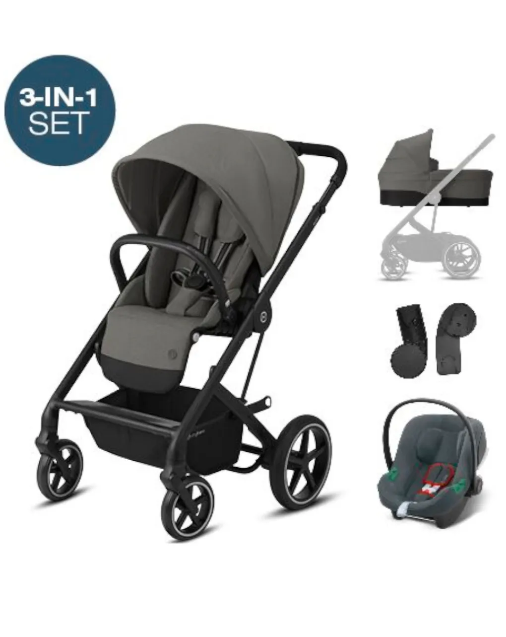 Cybex Trio E Duo-Balios S Basic Blk 3-In-1 Travelsystem Aton B2