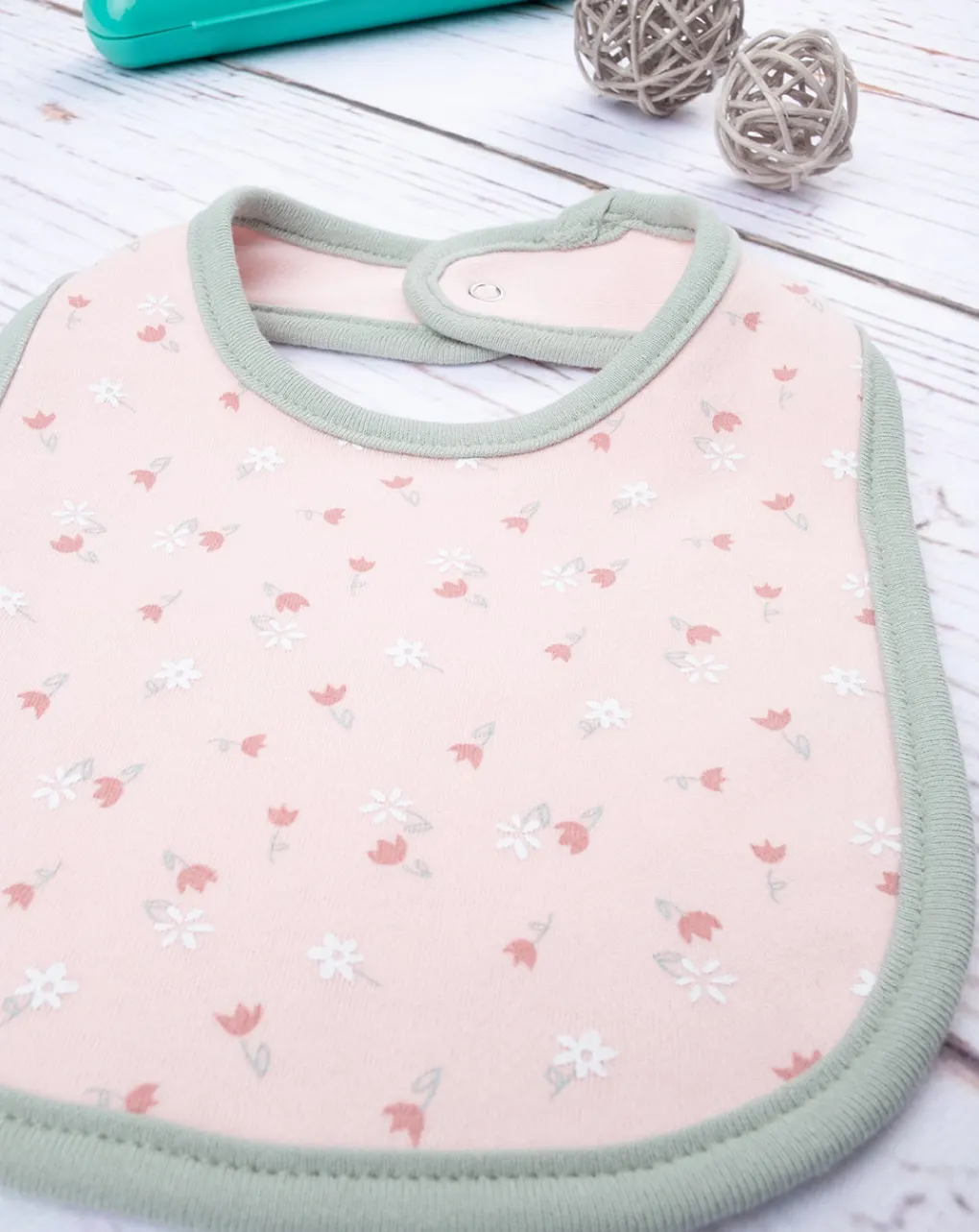 Prenatal Bavaglini-Bavaglino Bimba "Fiori” Rosa