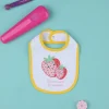 Prenatal Bavaglini-Bavaglino Bimba "Fragola” Rosso/Giallo