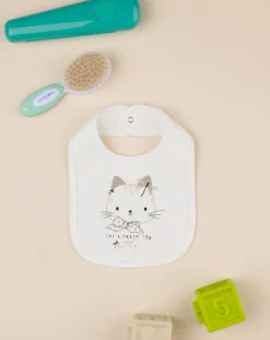 Prenatal Bavaglini-Bavaglino Bimba "Gattino” Bianco