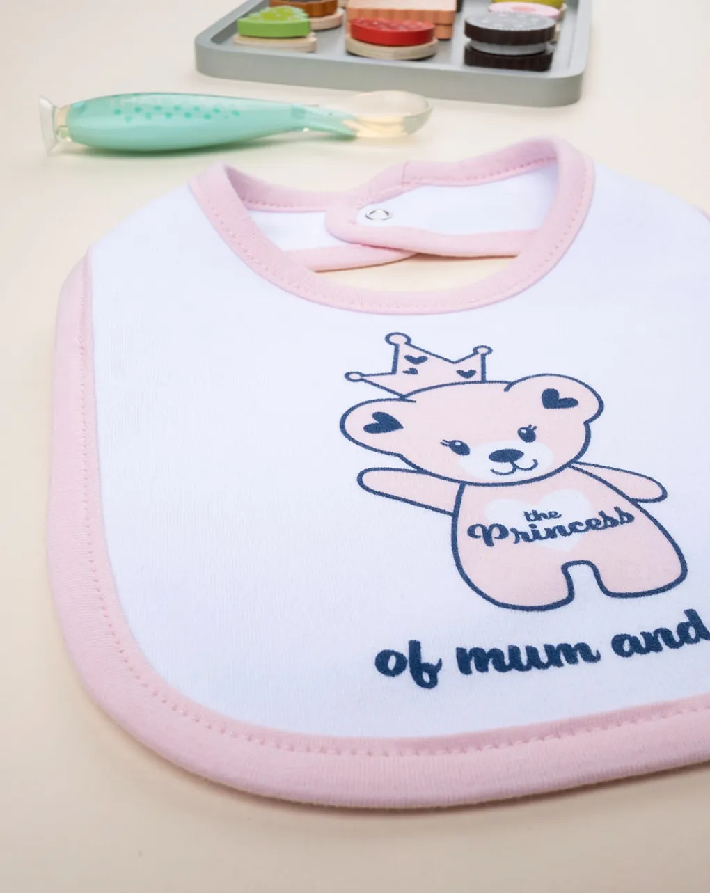 Prenatal Bavaglini-Bavaglino Bimba "Teddy Princess” Rosa